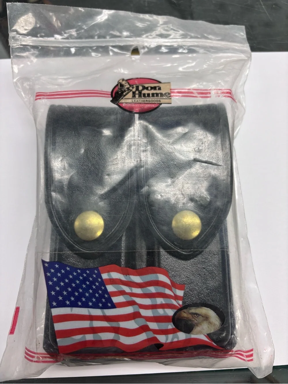 DON HUME D407-P DOUBLE MAG HOLSTER BLACK LEATHER
